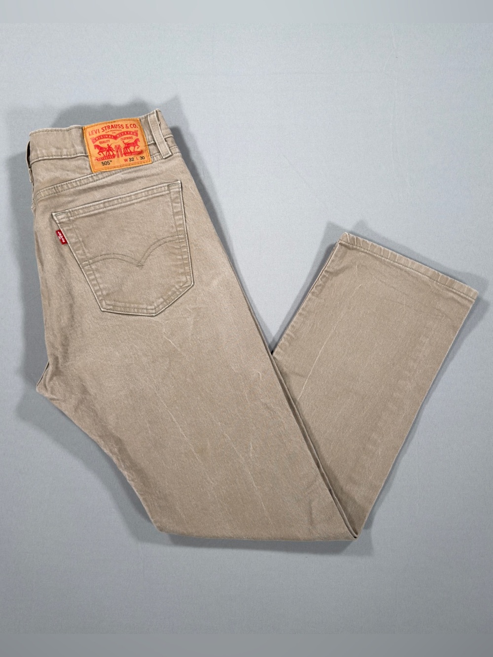 Levi's 505 Regular Fit Mens Pants 32x30 Tan Khaki Chino Twill Workwear 00505